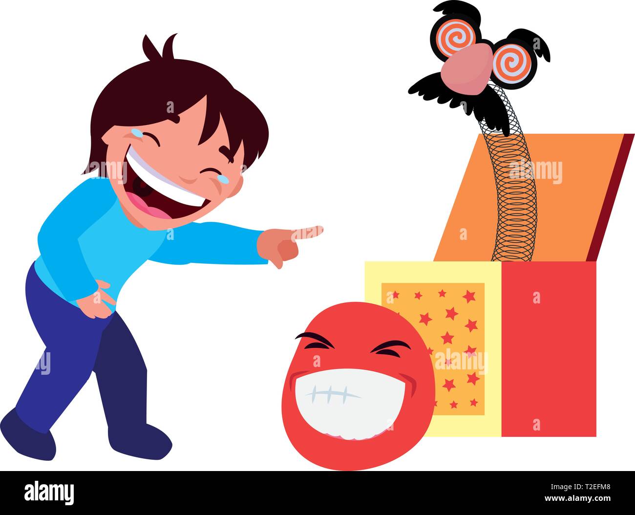 boy box humor april fools day vector illustration Stock Vector Image ...