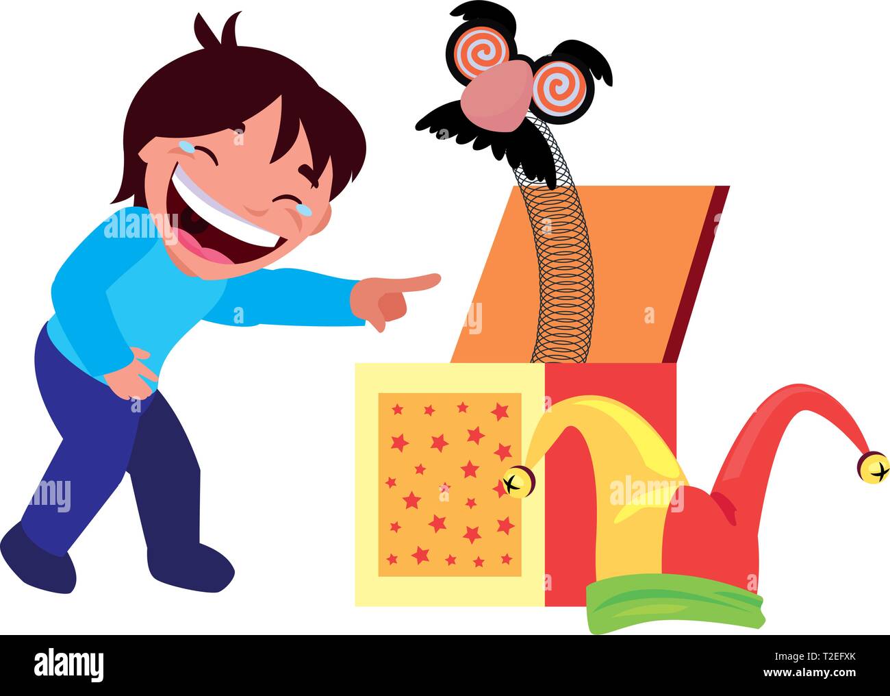 boy box humor april fools day vector illustration Stock Vector Image ...