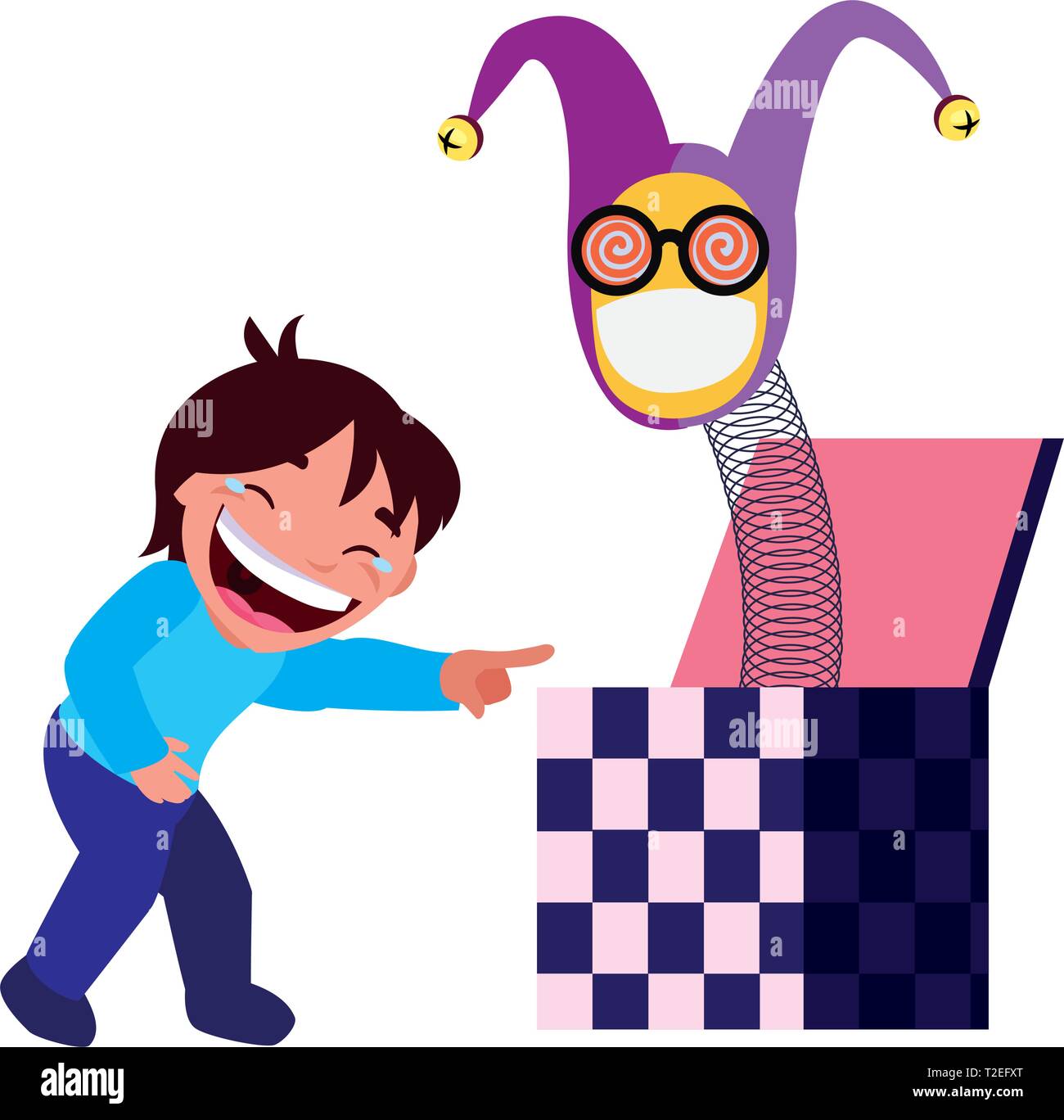 boy box humor april fools day vector illustration Stock Vector Image ...