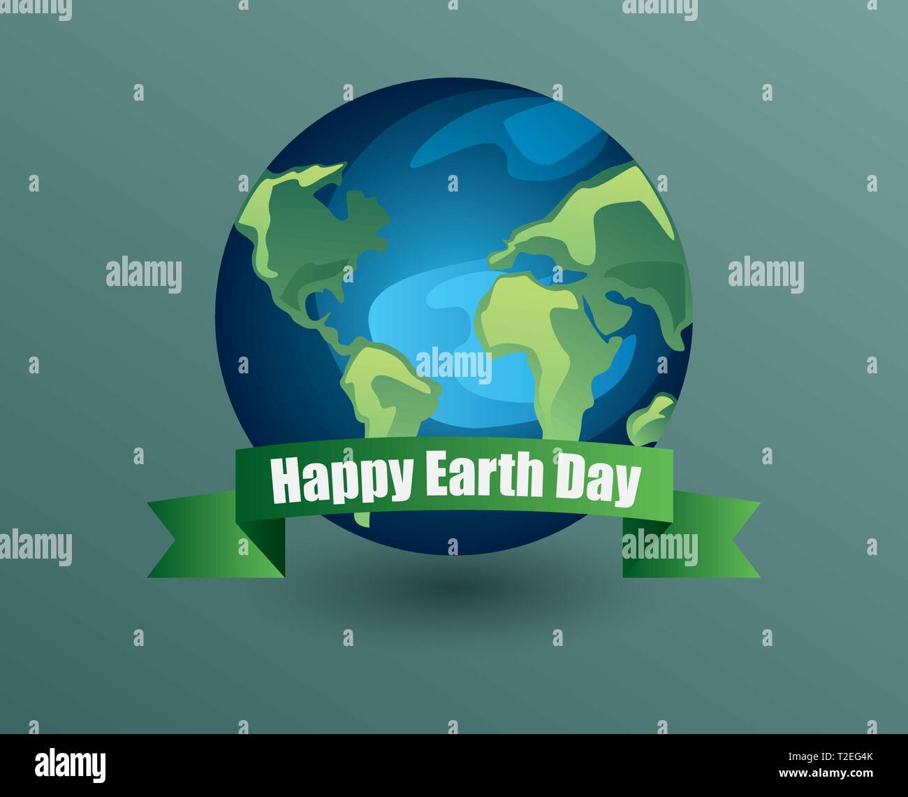 world inscription happy earth day vector illustration Stock Vector ...