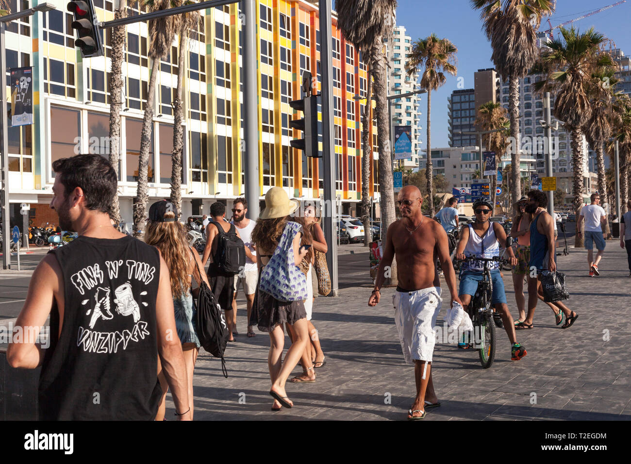 tel aviv beachfront, Israel Stock Photo