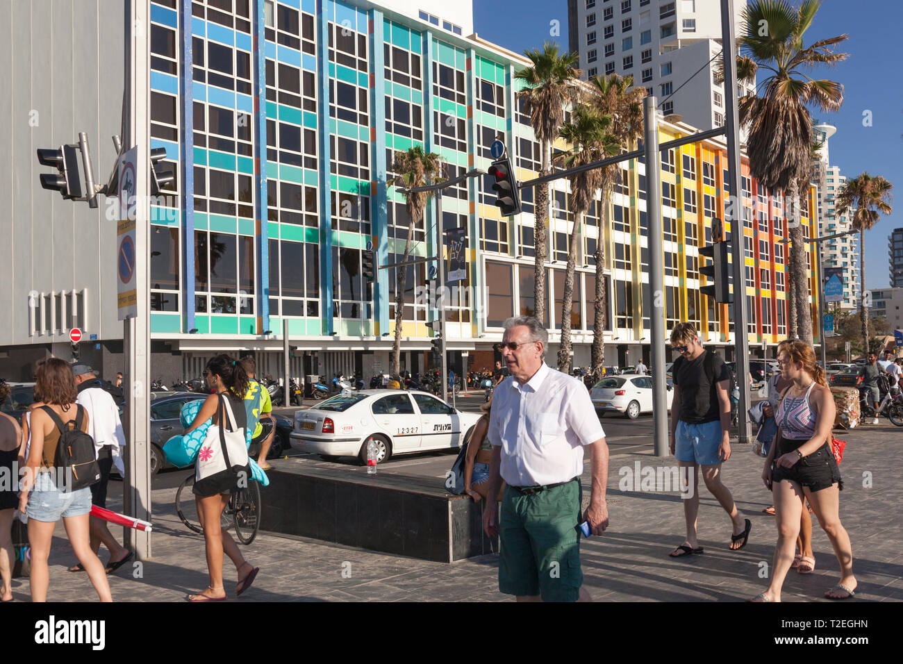 tel aviv beachfront, Israel Stock Photo