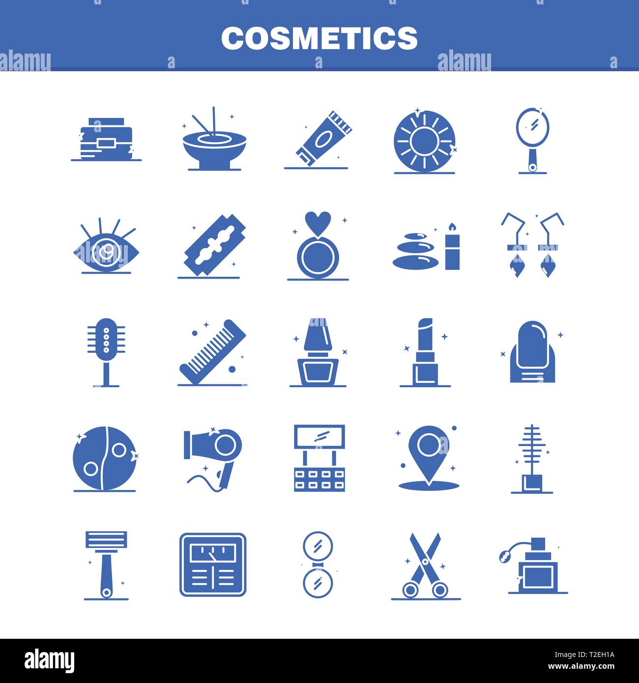 Cosmetics Solid Glyph Icons Set For Infographics, Mobile UX/UI Kit And ...