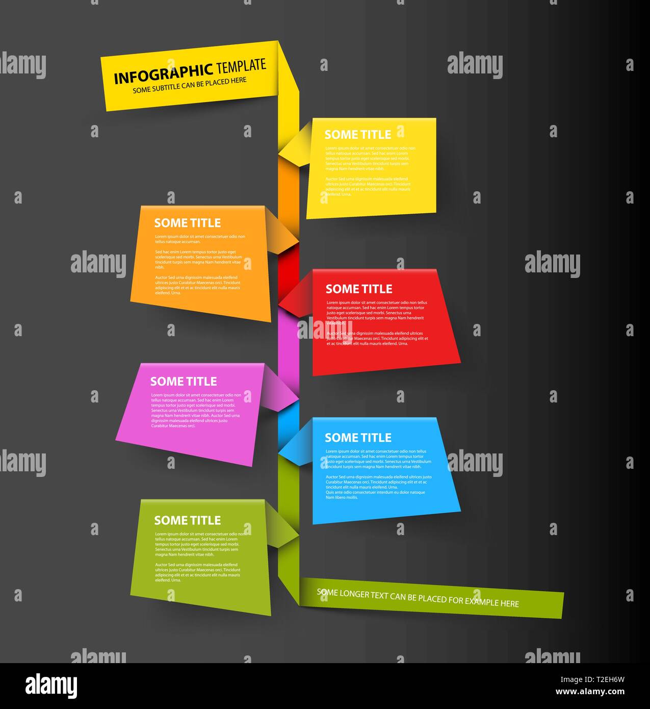 Dark Vector Infographic timeline report template made from colorful ...