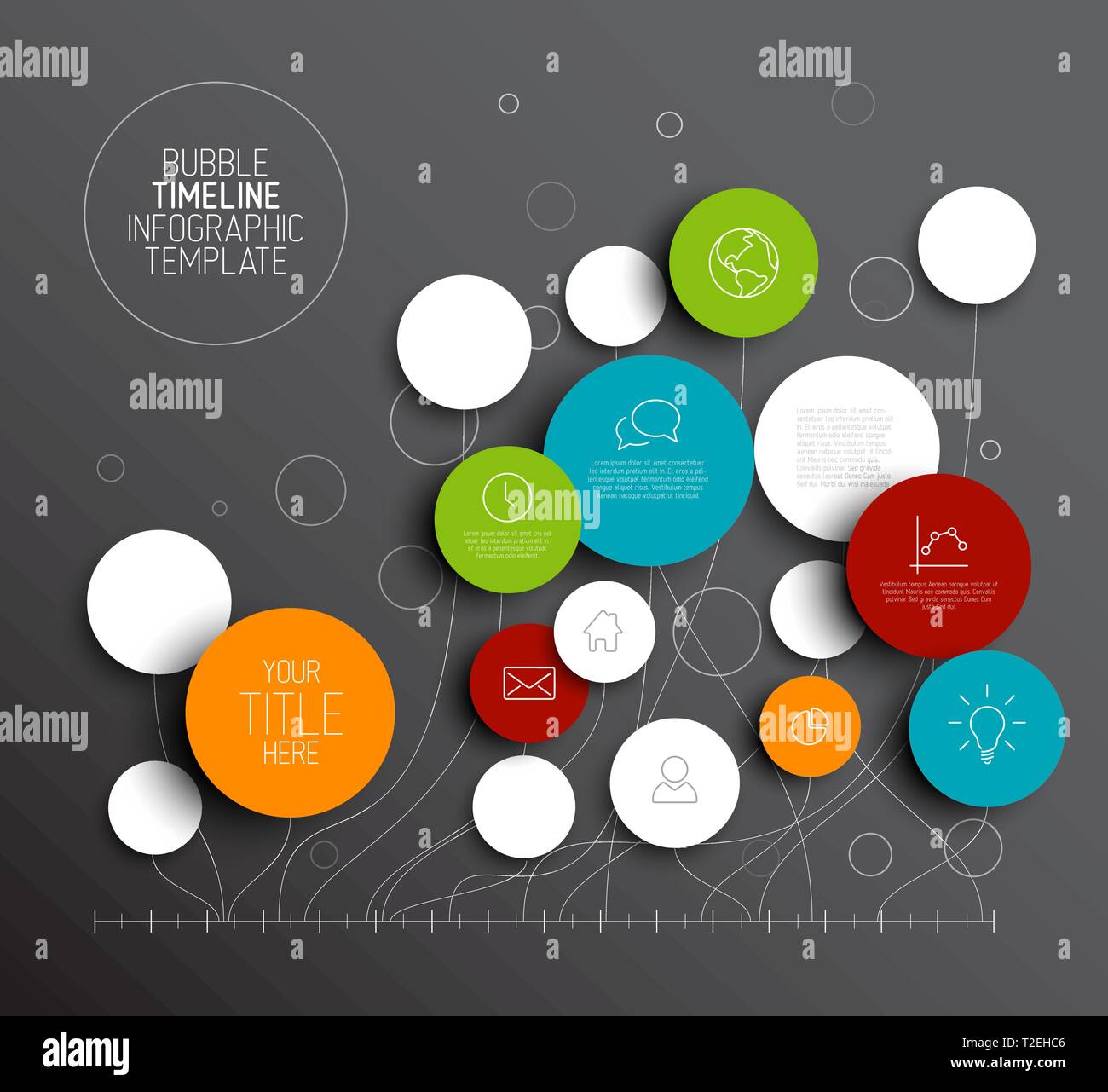 Dark Vector abstract circles illustration / infographic template with ...