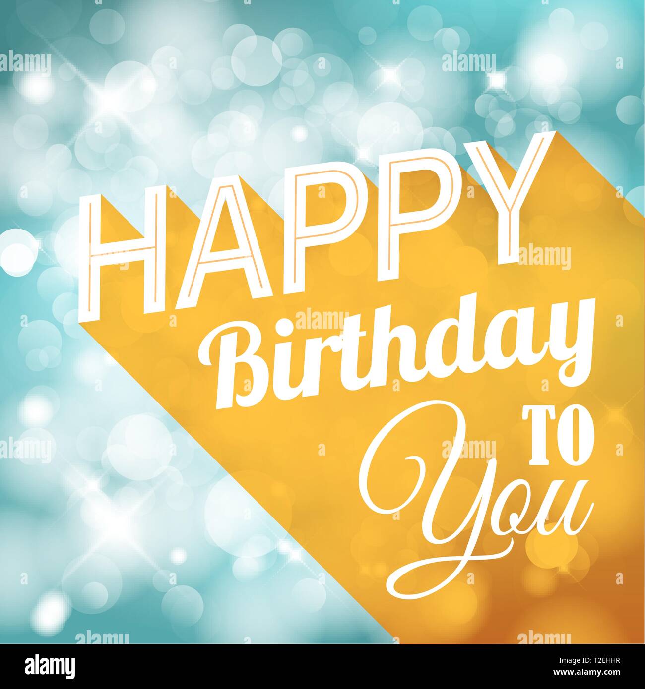 Happy birthday retro vector illustration with lights in background ...