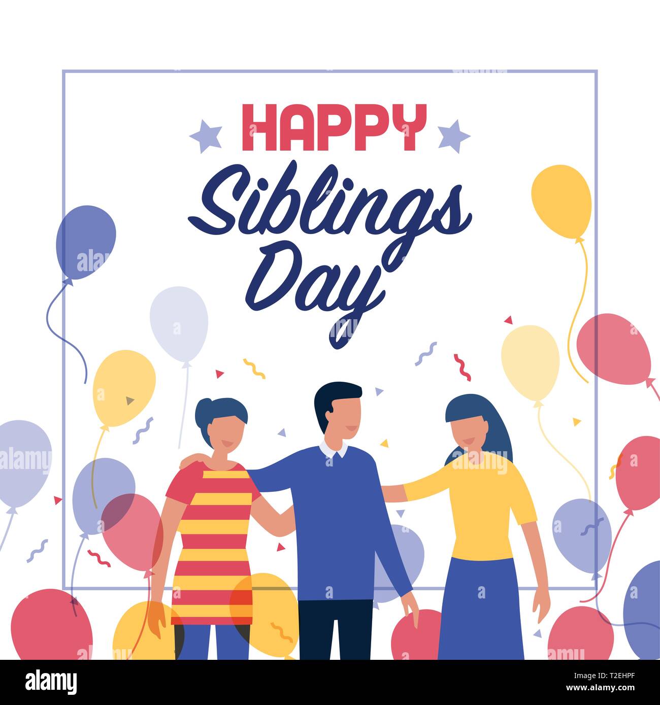 Brother and sister share Stock Vector Images - Alamy