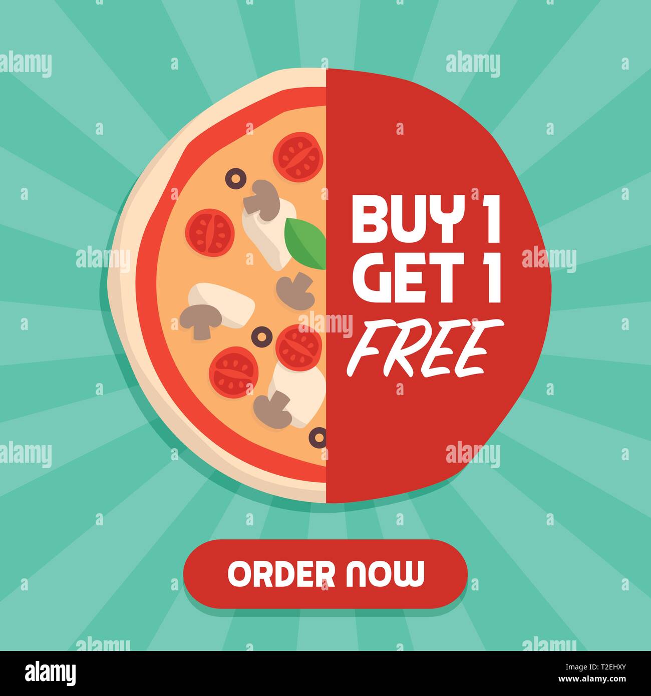 Pizza promotional sale design advertisement and social media post Stock Vector