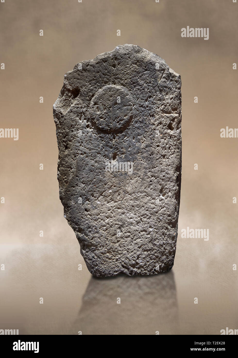 Menhir Rocks Late European Neolithic prehistoric Menhir standing stone with carvings ...
