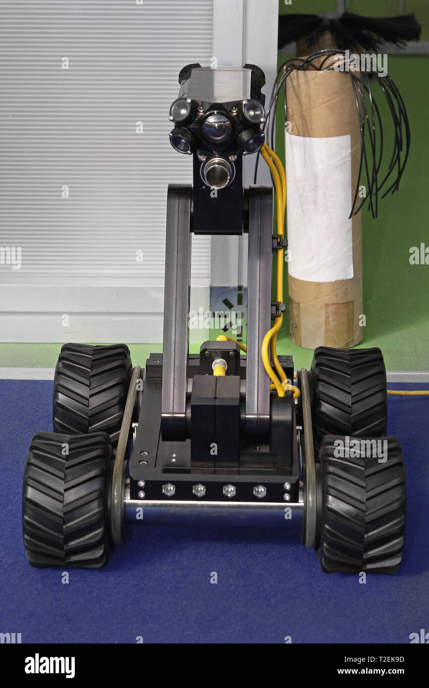 Remote Controlled Robot Vehicle With Camera and LED Lights Stock Photo