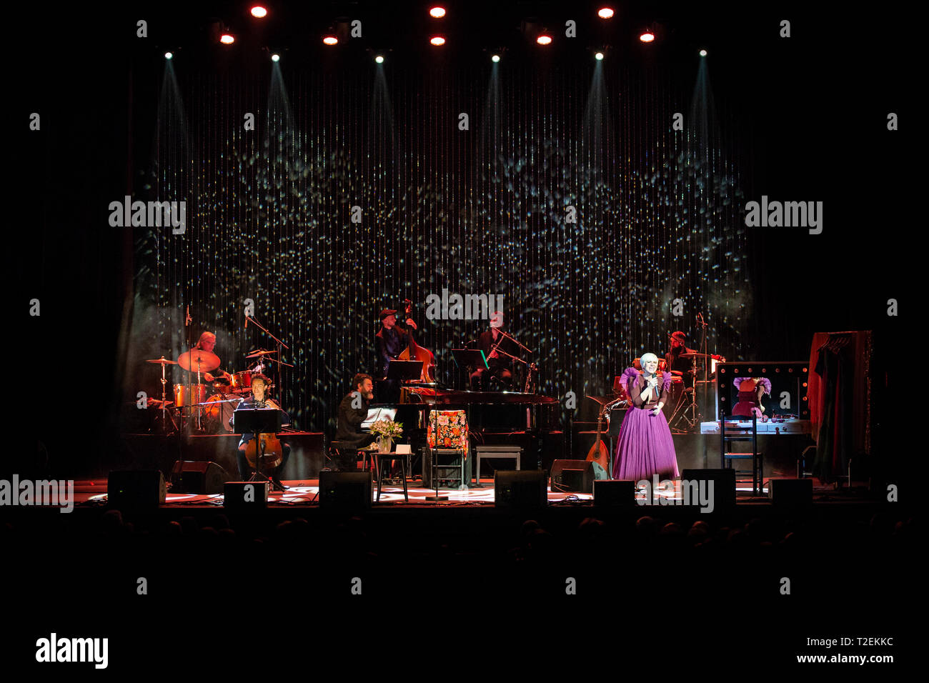 Barcelona, Spain. 28 March, 2019. Concert by Pasión Vega in Teatre Coliseum at Festival Mil·lenni. Photographer: Credit: Aitor Rodero. Stock Photo