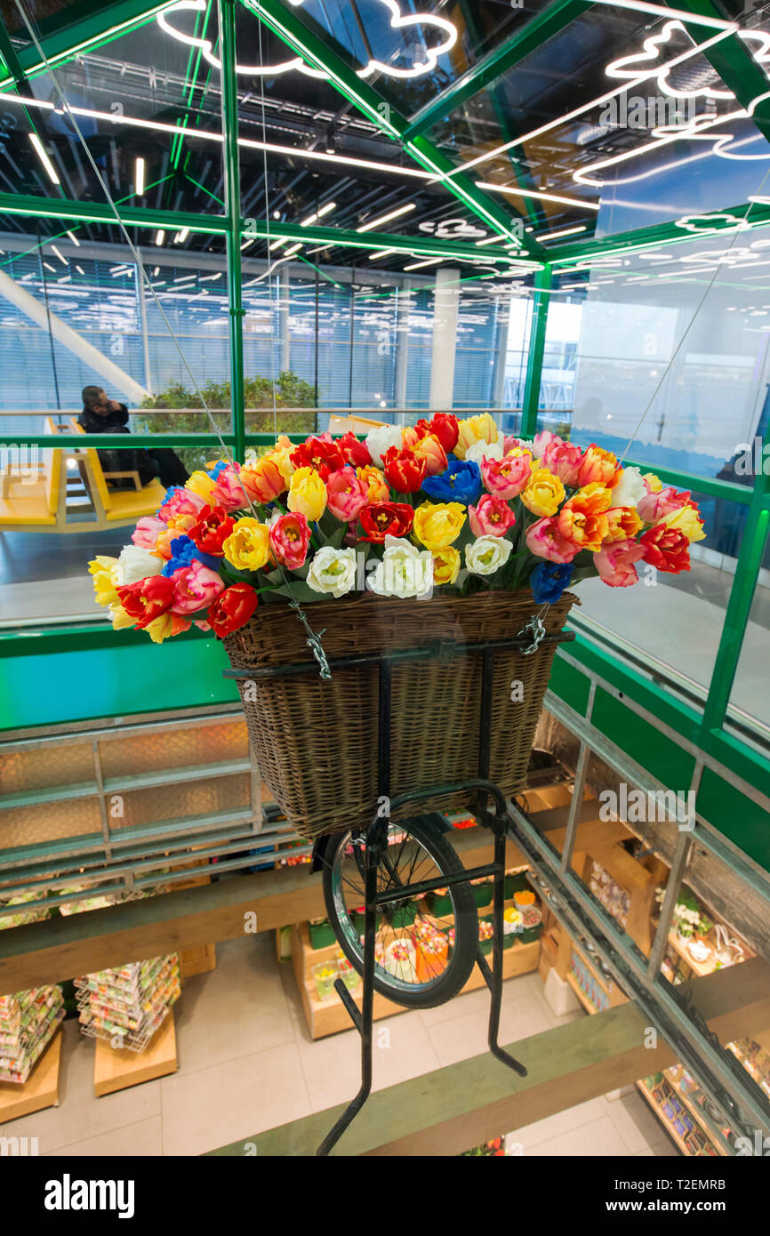 A flower shop in Schiphol airport in Amsterdam, Netherlands Stock Photo