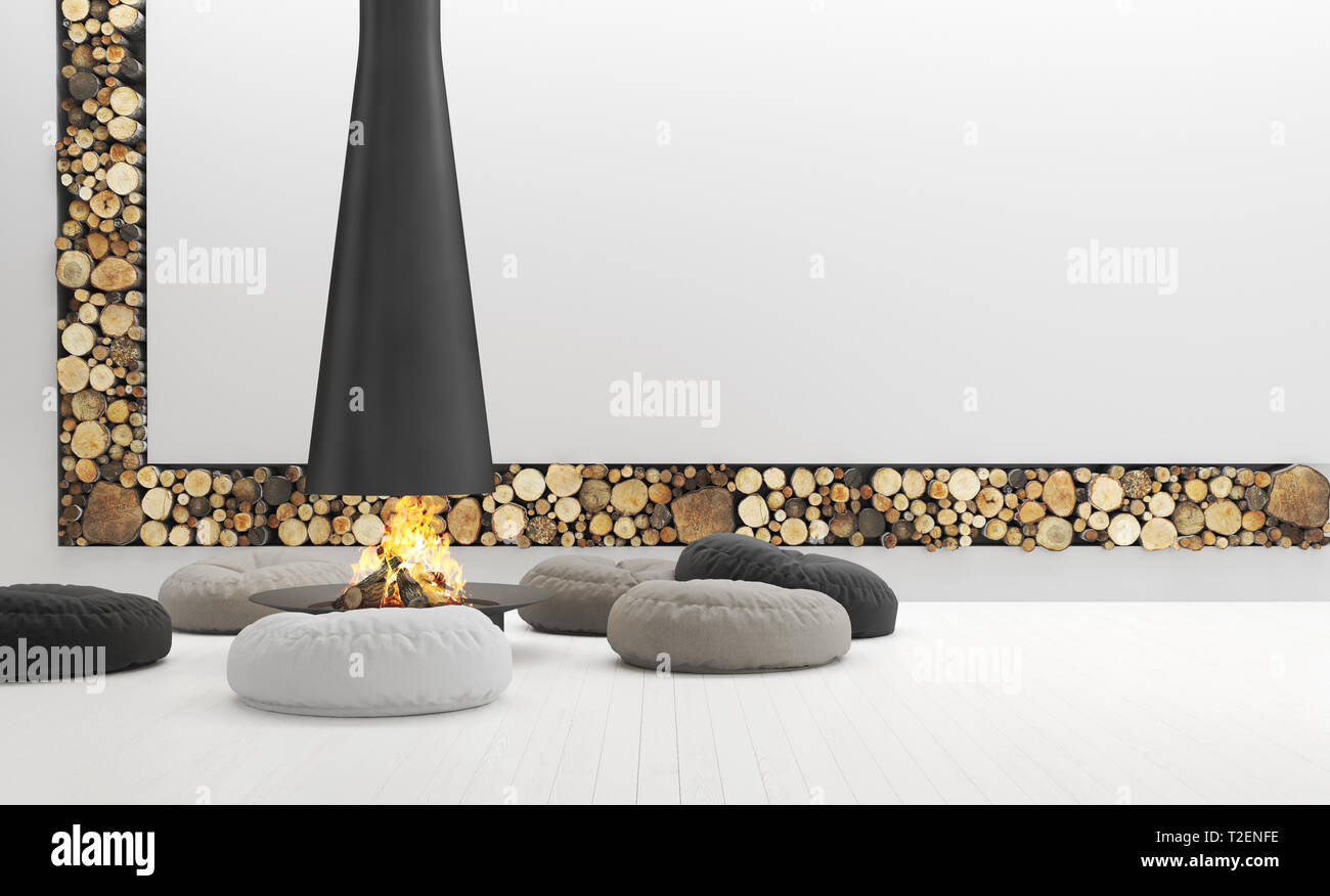 White empty fireplace hi-res stock photography and images - Alamy