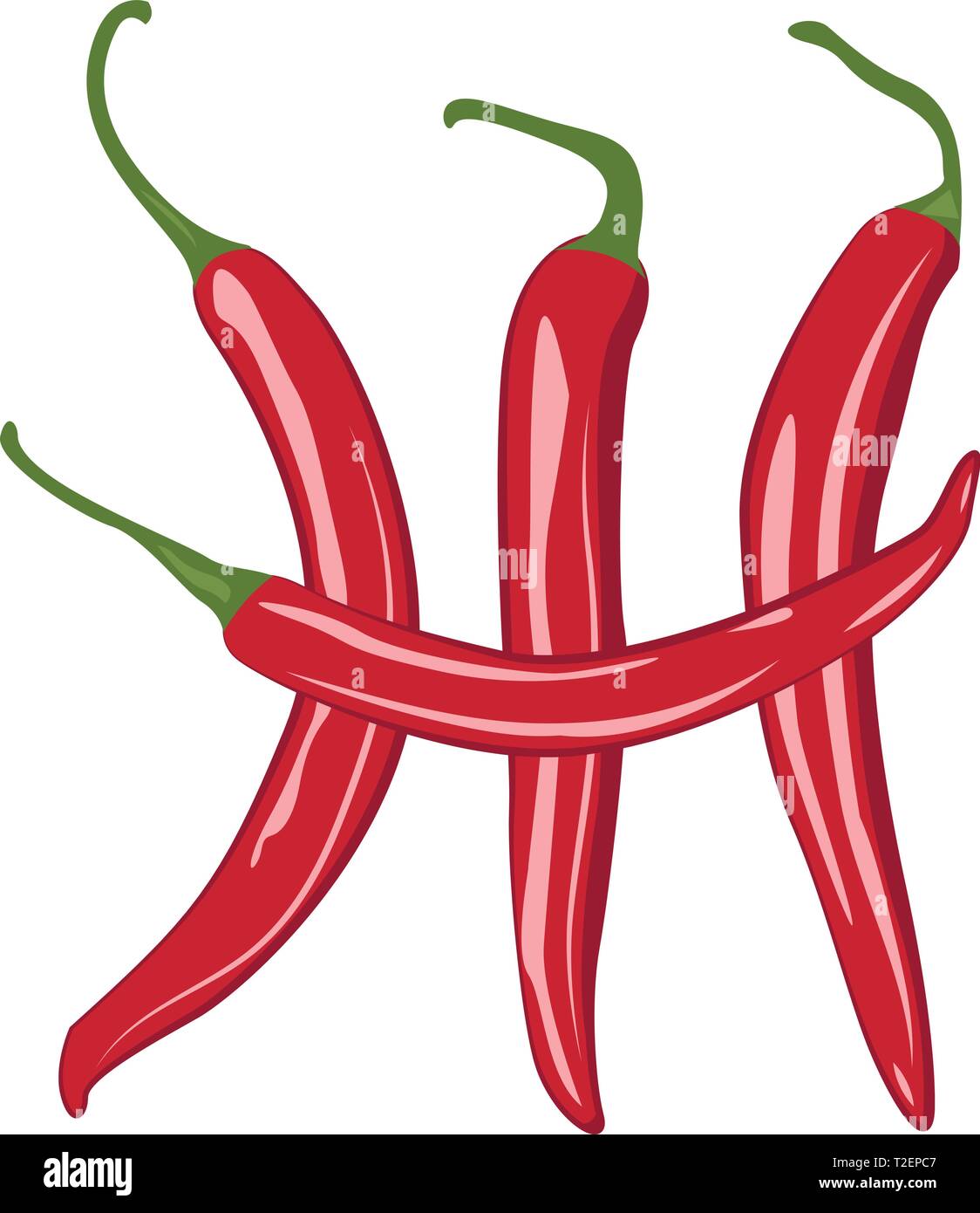 Red chilli peppers vector illustration on a white background Stock Vector Image & Art Alamy