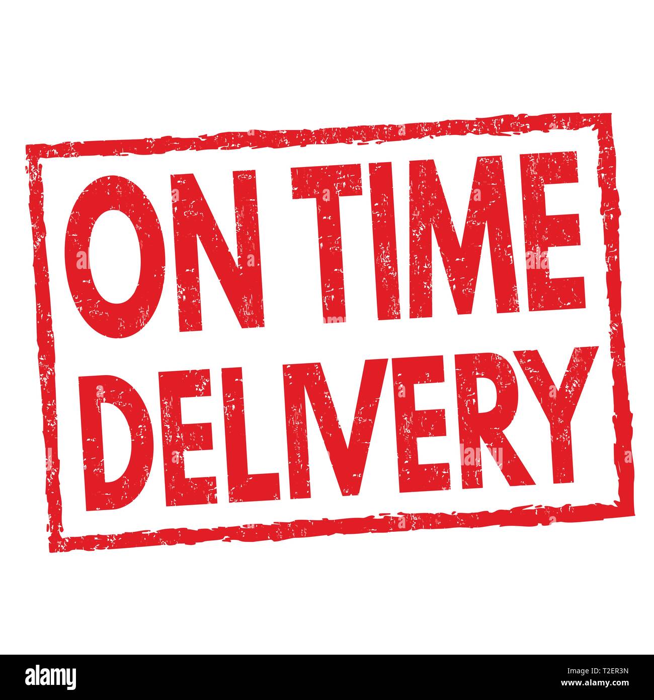 On time delivery sign or stamp on white background, vector illustration