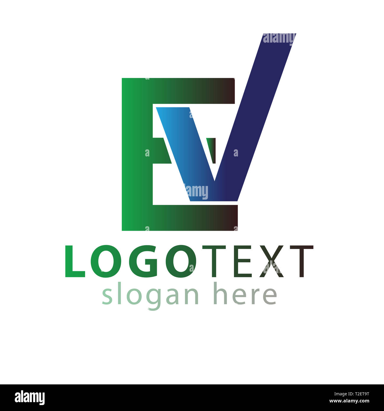 V shape logo template v hi-res stock photography and images - Alamy