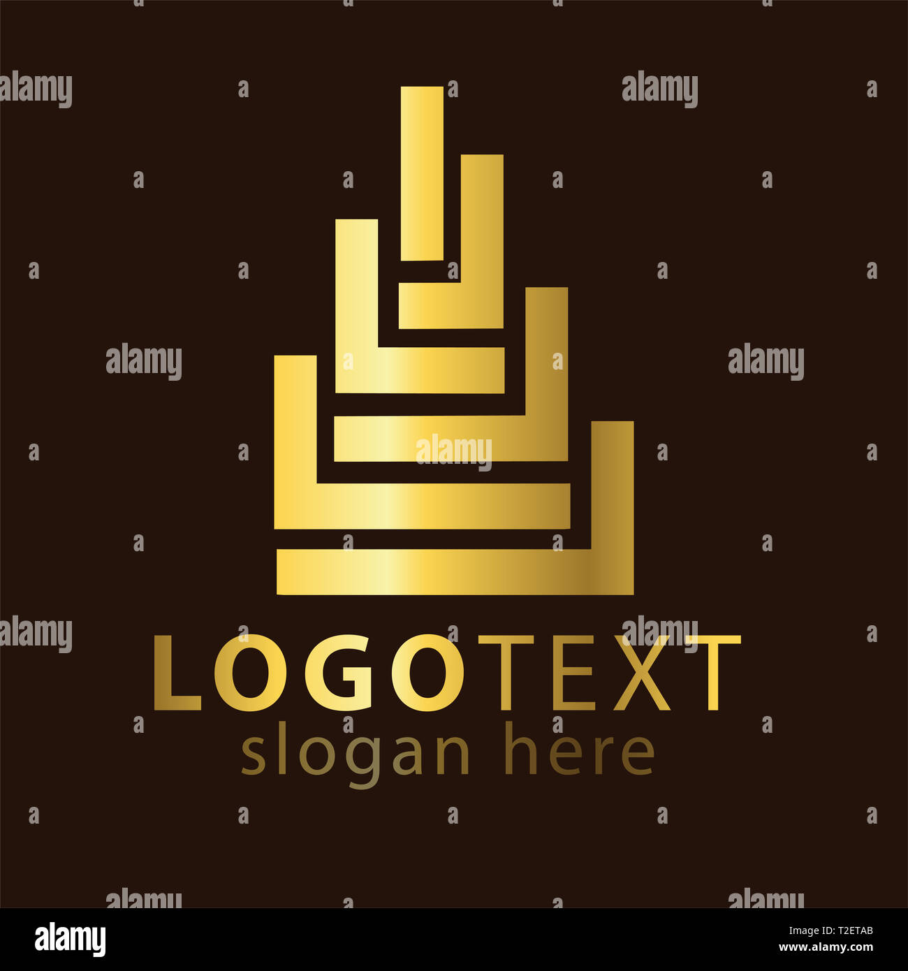 abstract temple build logo icon vector template Stock Photo