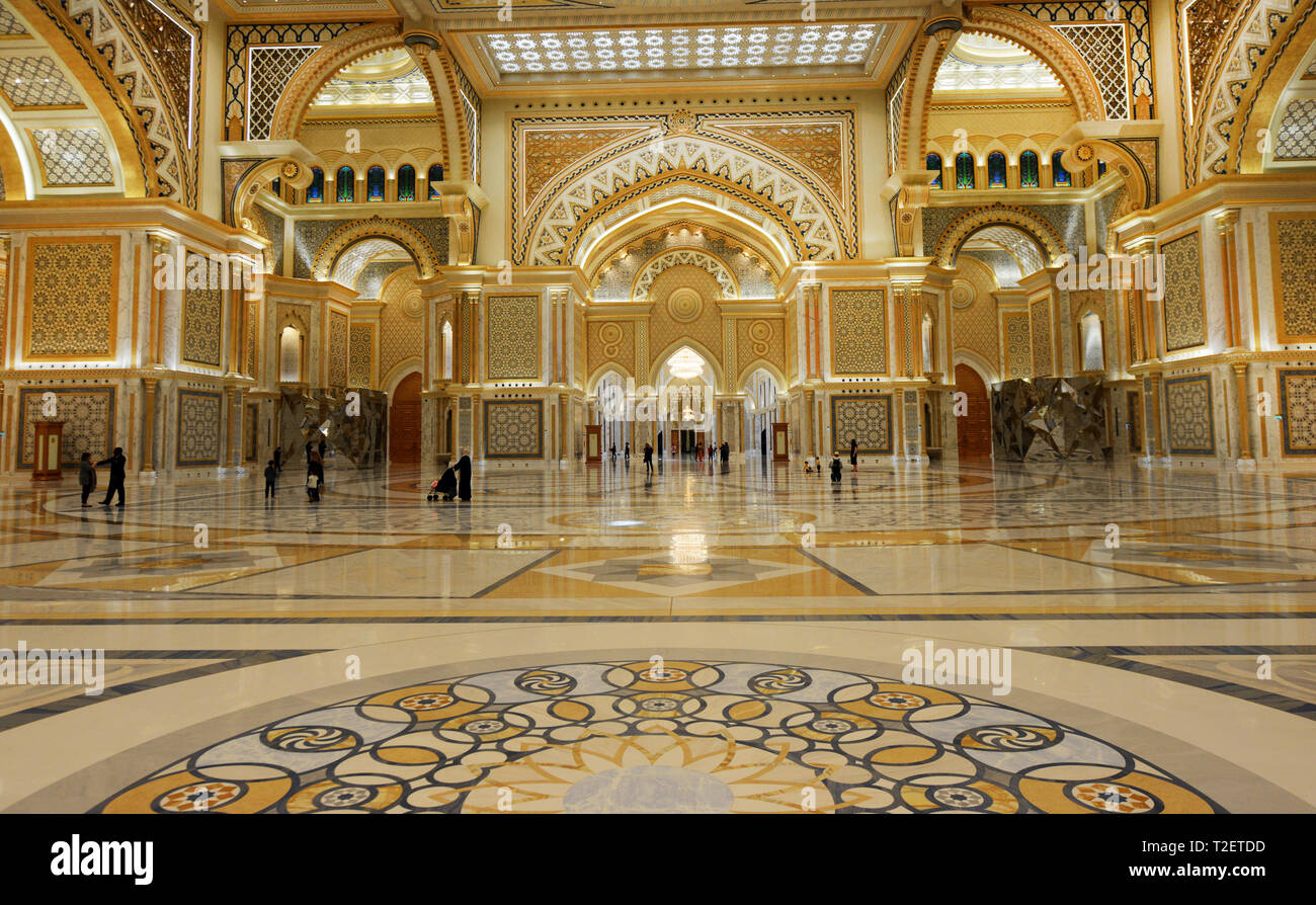 The beautiful Qasr Al Watan Presidential palace in Abu Dhabi, UAE