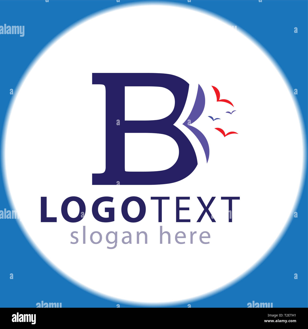 B Letter with bird logo icon vector template Stock Photo