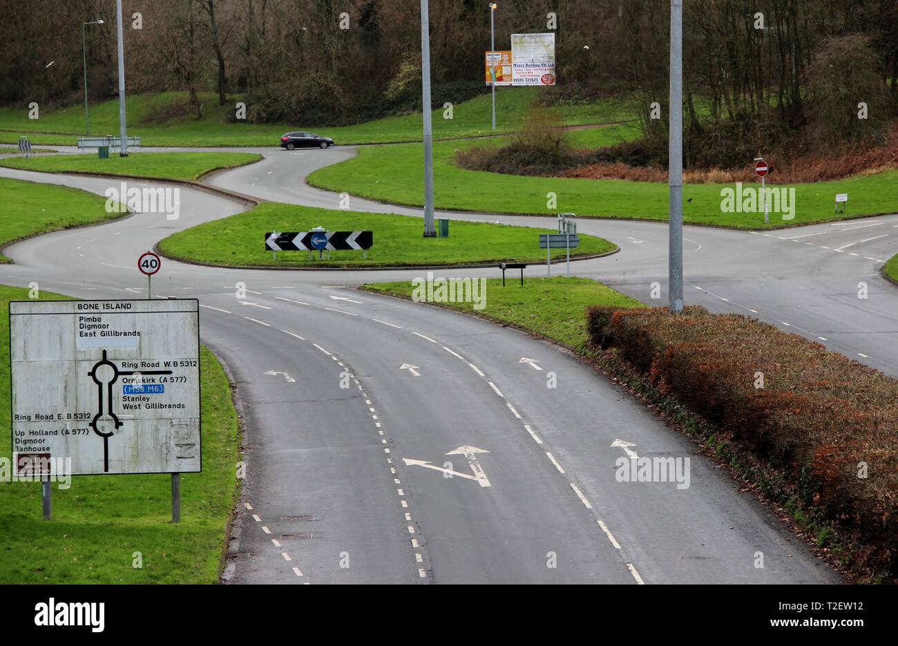 Skelmersdale roundabout, Lancahsire Stock Photo Alamy