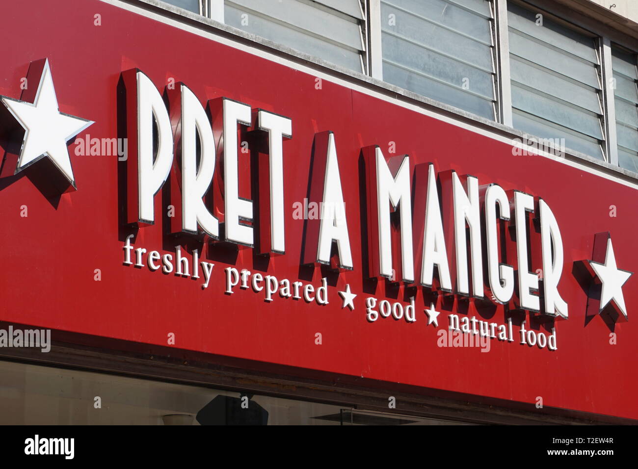 Pret a manger fast food store in Broad Street, Reading, UK Stock Photo