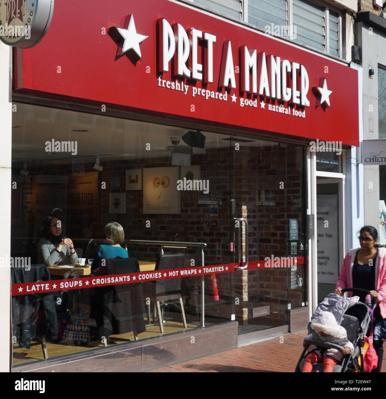 Pret a manger fast food store in Broad Street, Reading, UK Stock Photo