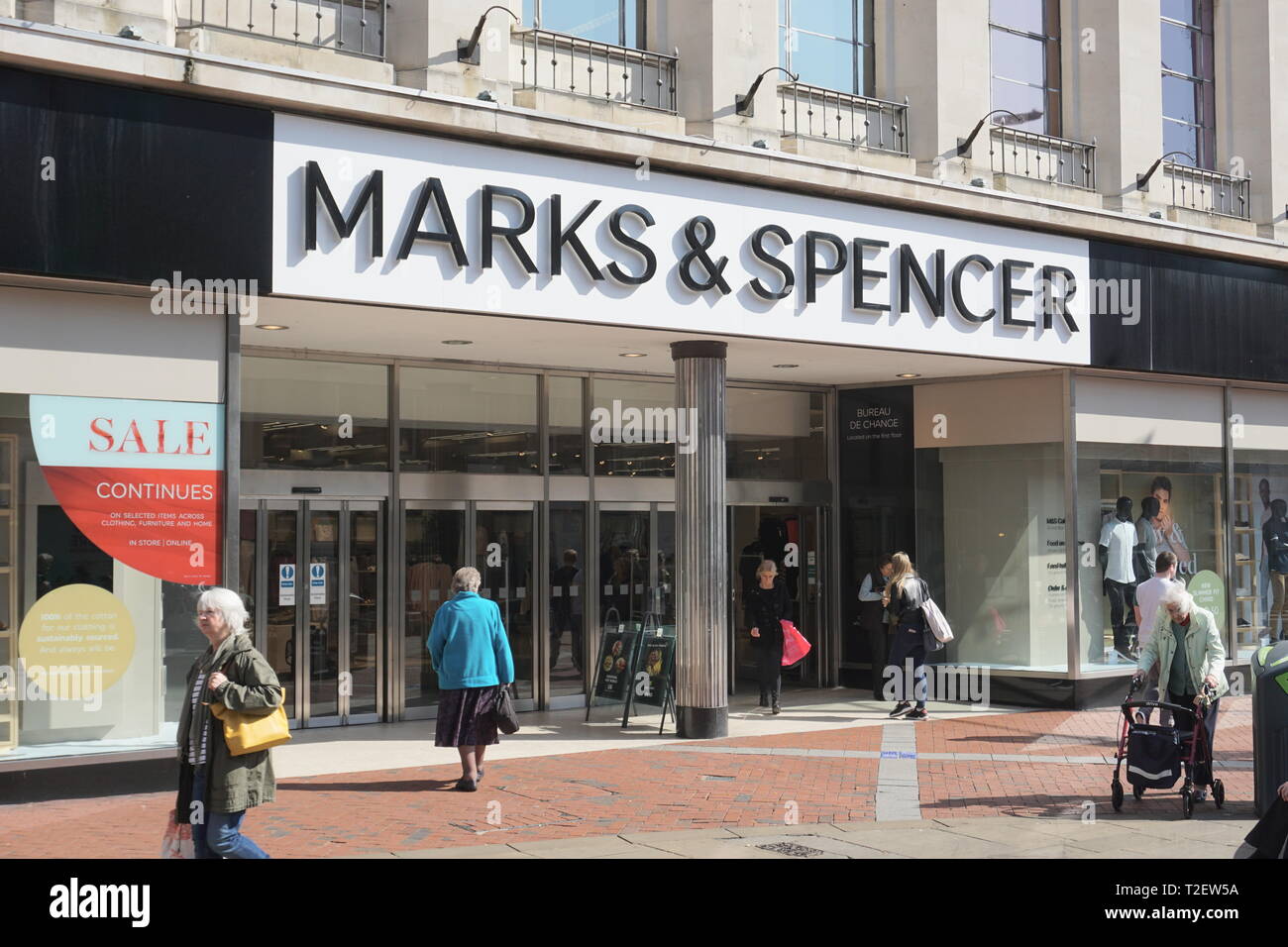 Marks & Spencer department store in Broad Street, Reading, UK Stock