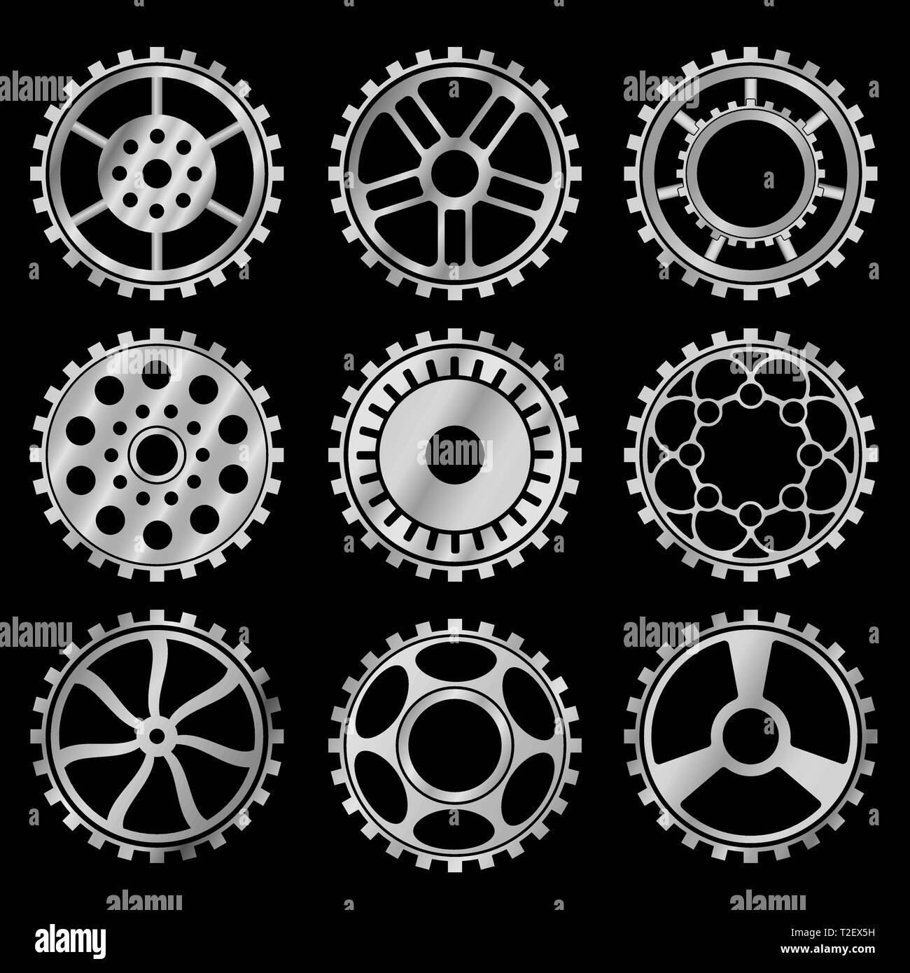 Vector silver gears set in the style of steampunk vector Stock Vector ...