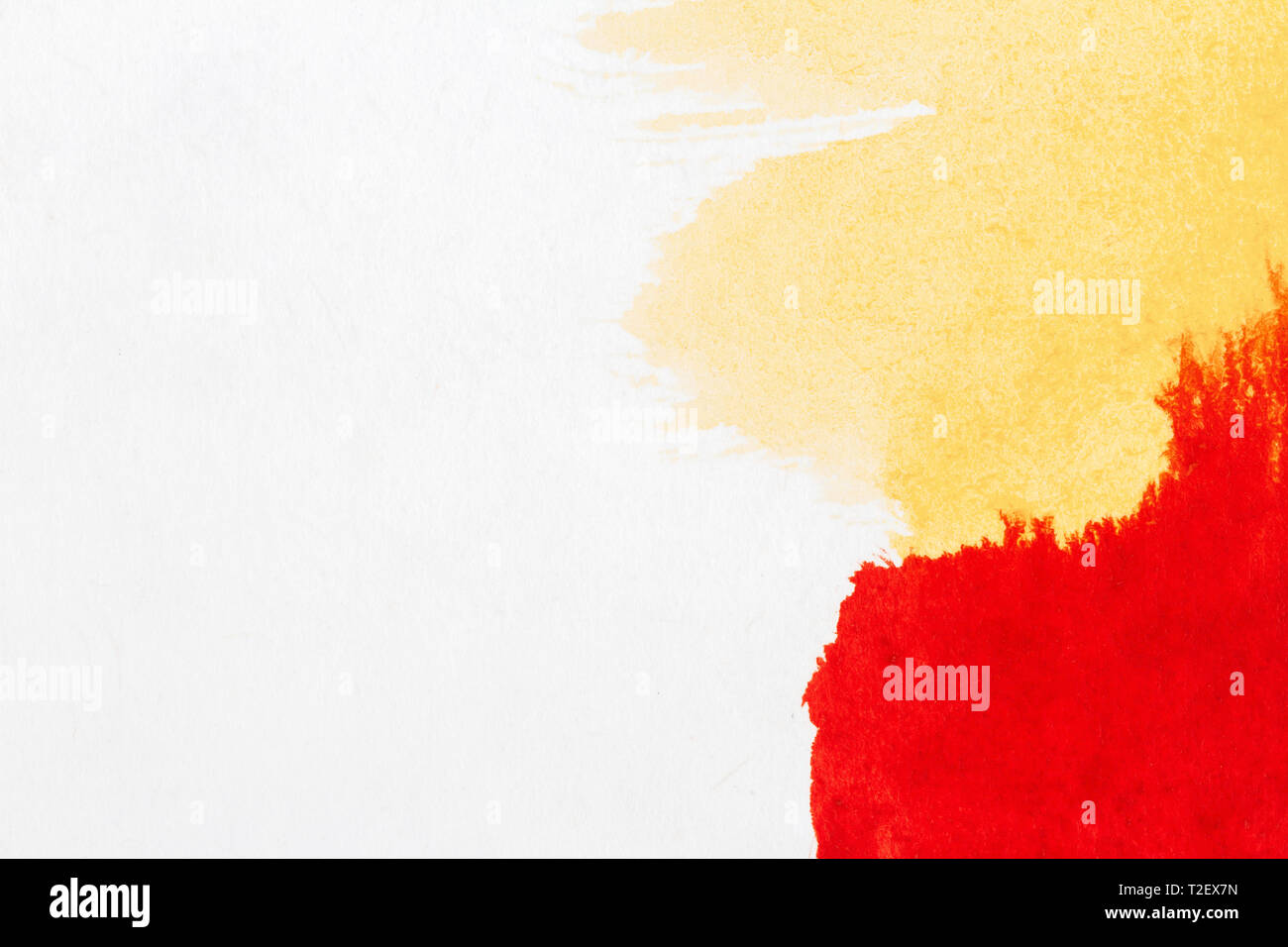 Abstract hand drawn yellow and red watercolor paints background Stock ...