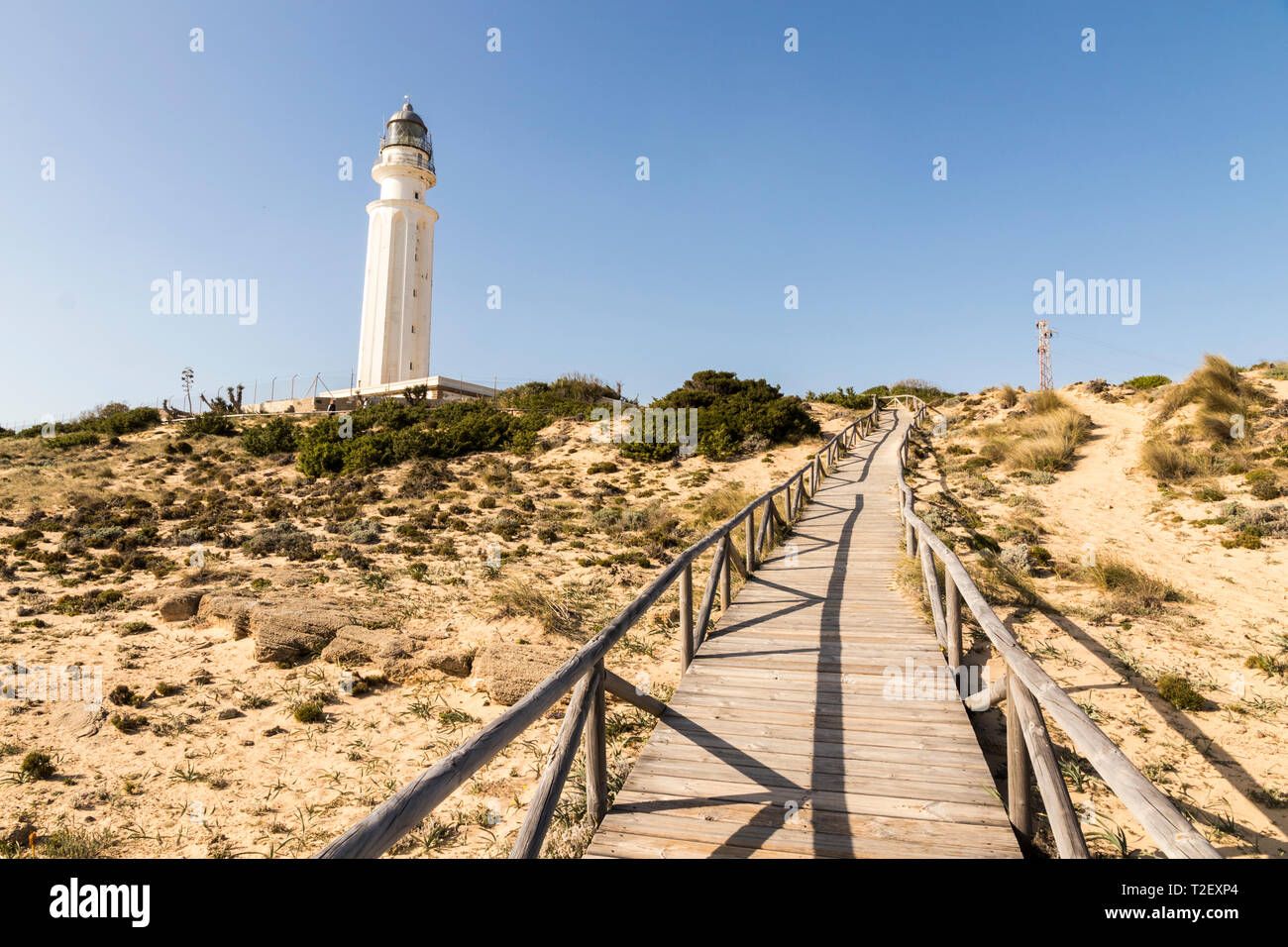 Barbate, Spain. The lighthouse at Cape Trafalgar, a headland in the  Province of Cadiz in the south-west of Andalucia Stock Photo - Alamy