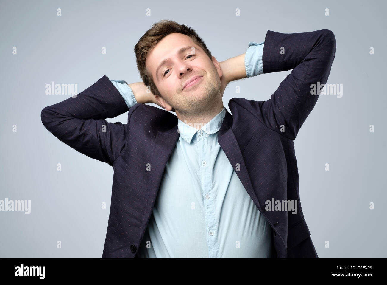 Pensive young man thinking work hi-res stock photography and images - Alamy