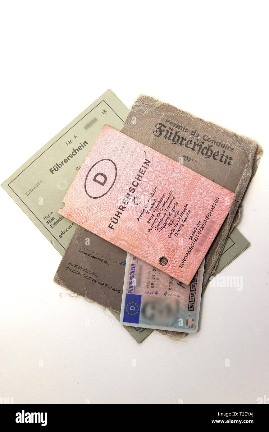 Old and new driver's license, various still valid German driver's