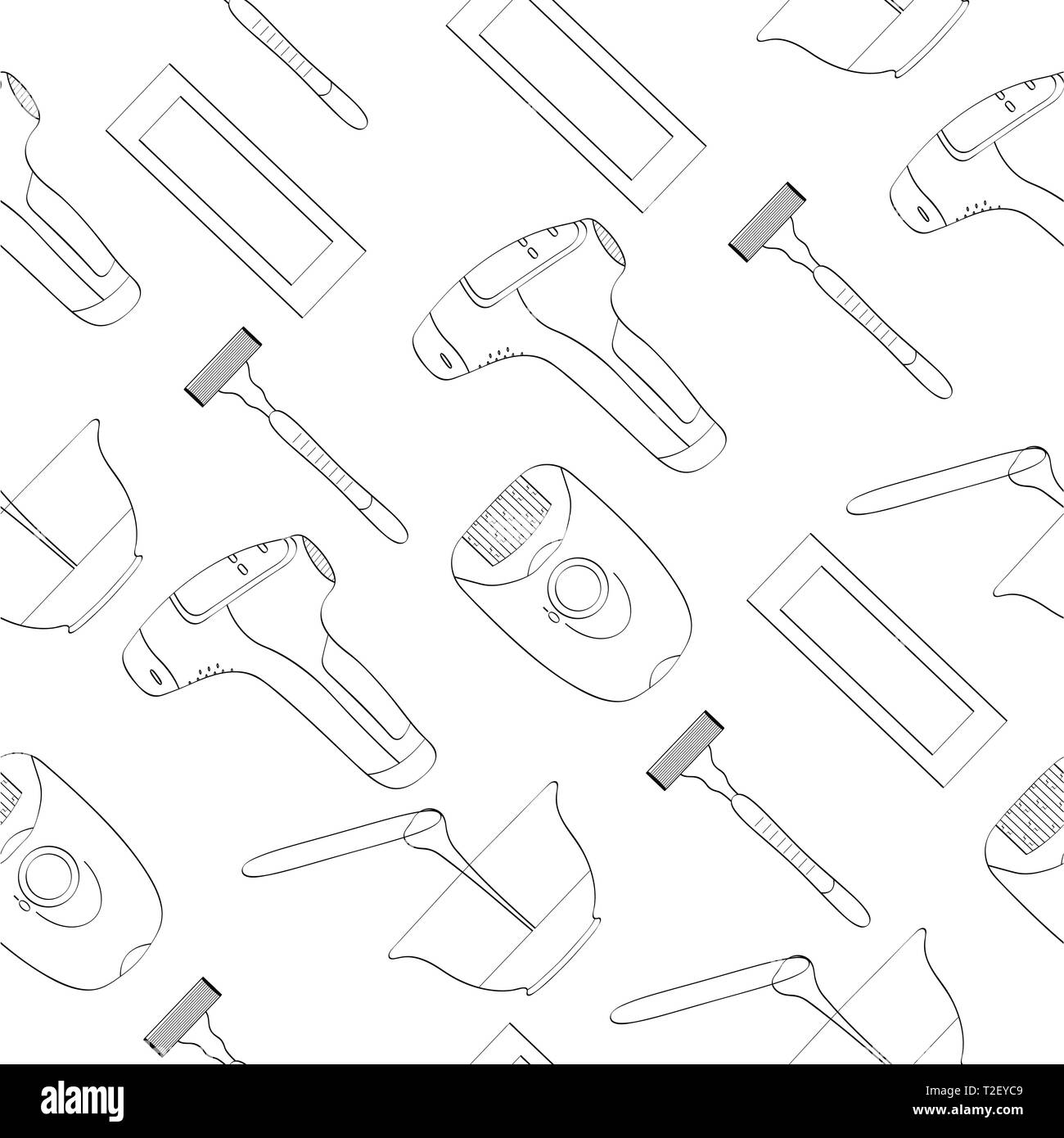 Means for removing unwanted hair. Seamless pattern, vector Stock Vector