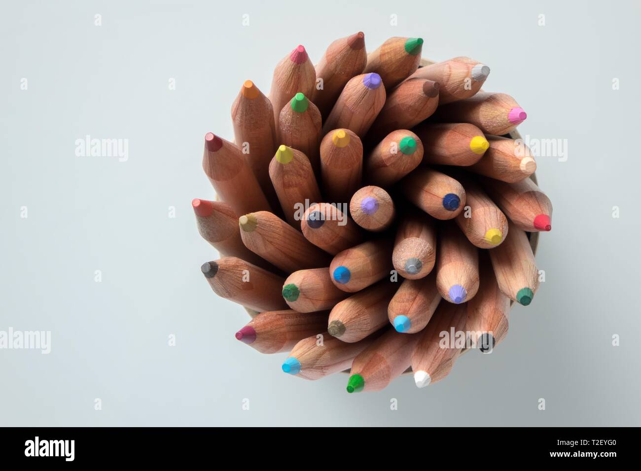 Coloured coloured pencils arranged in a circle, Germany Stock Photo Alamy