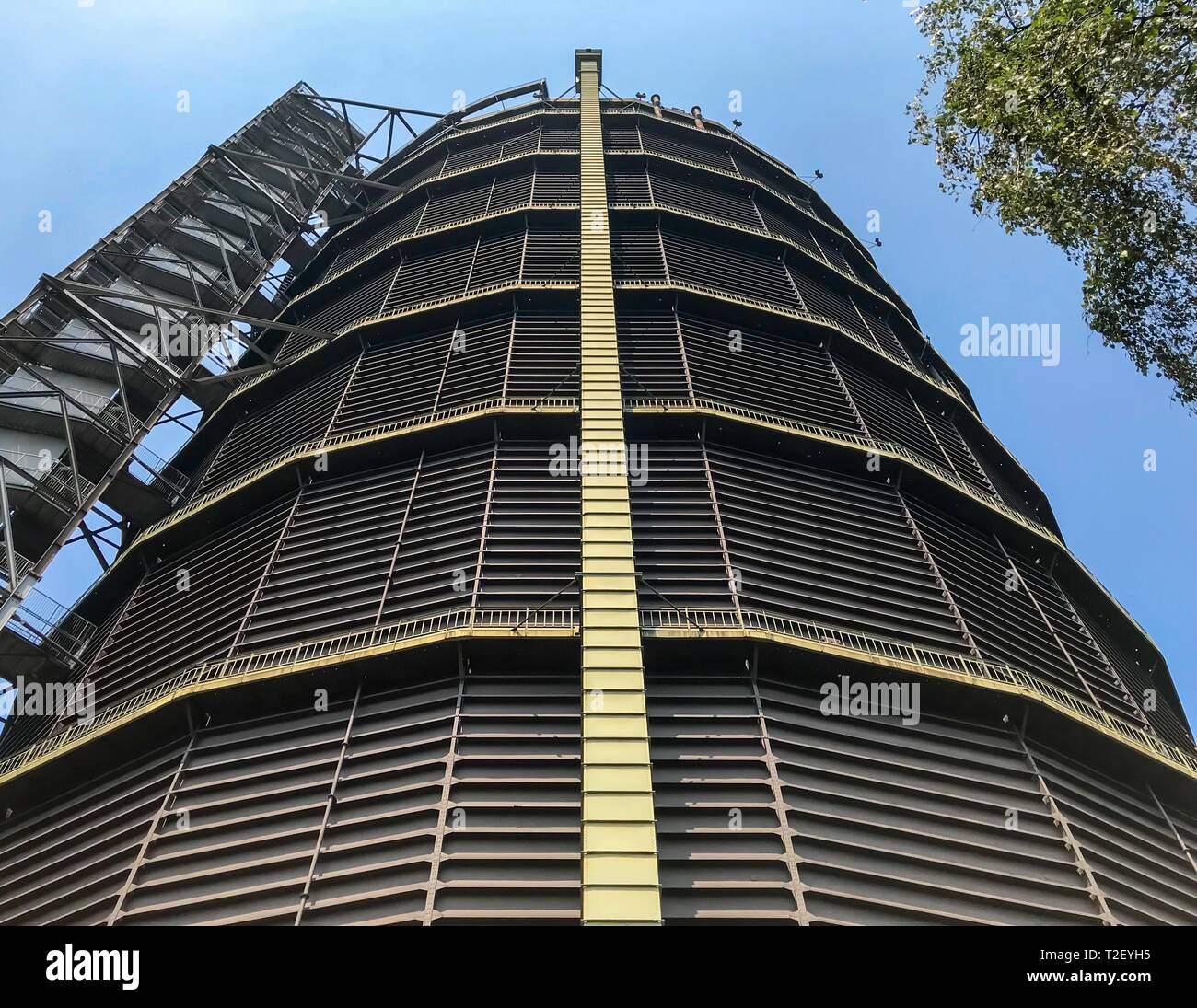 Industrial monument gasometer in oberhausen hi-res stock photography ...