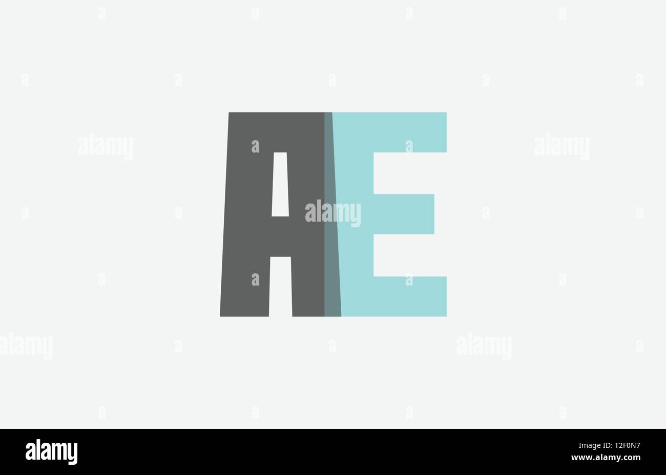 grey pastel blue alphabet letter AE A E logo combination design ...