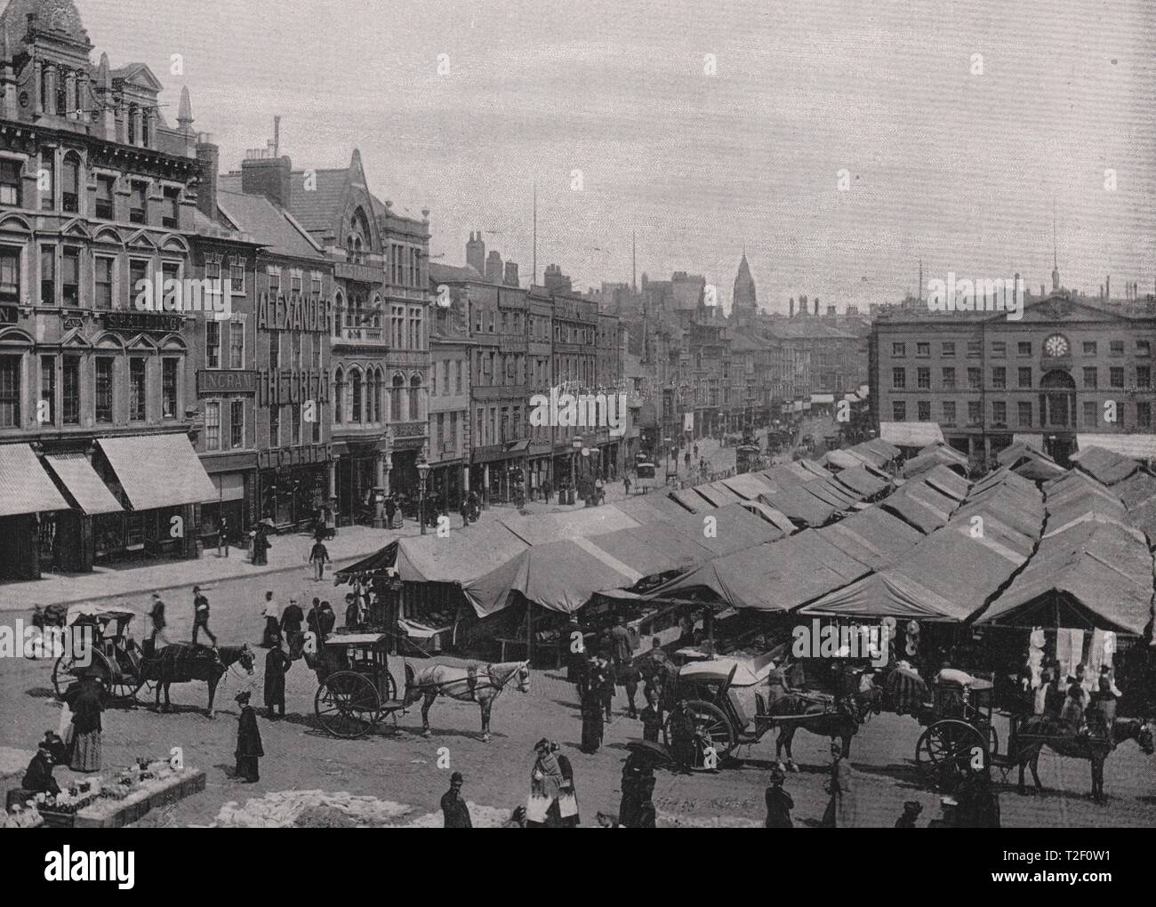 Nottingham : The Market-Place Stock Photo