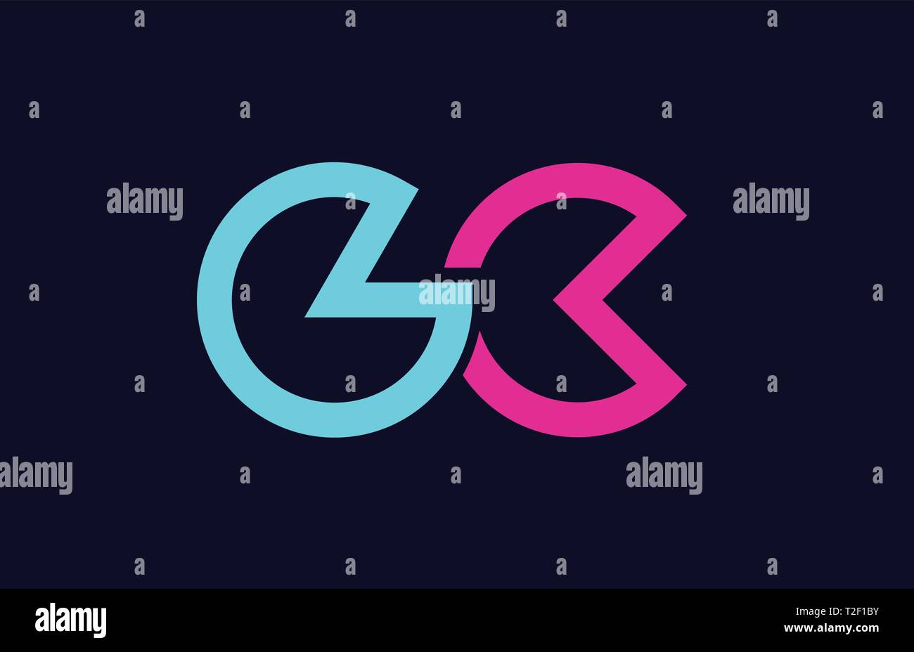 GC G C blue pink colorful alphabet alphabet letter logo combination ...