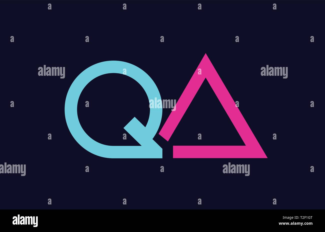 QA Q A blue pink colorful alphabet alphabet letter logo combination ...
