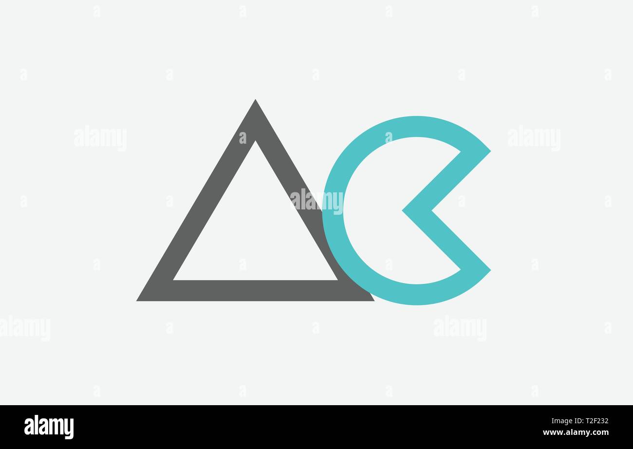 blue grey alphabet letter logo combination ac a c design suitable for a ...