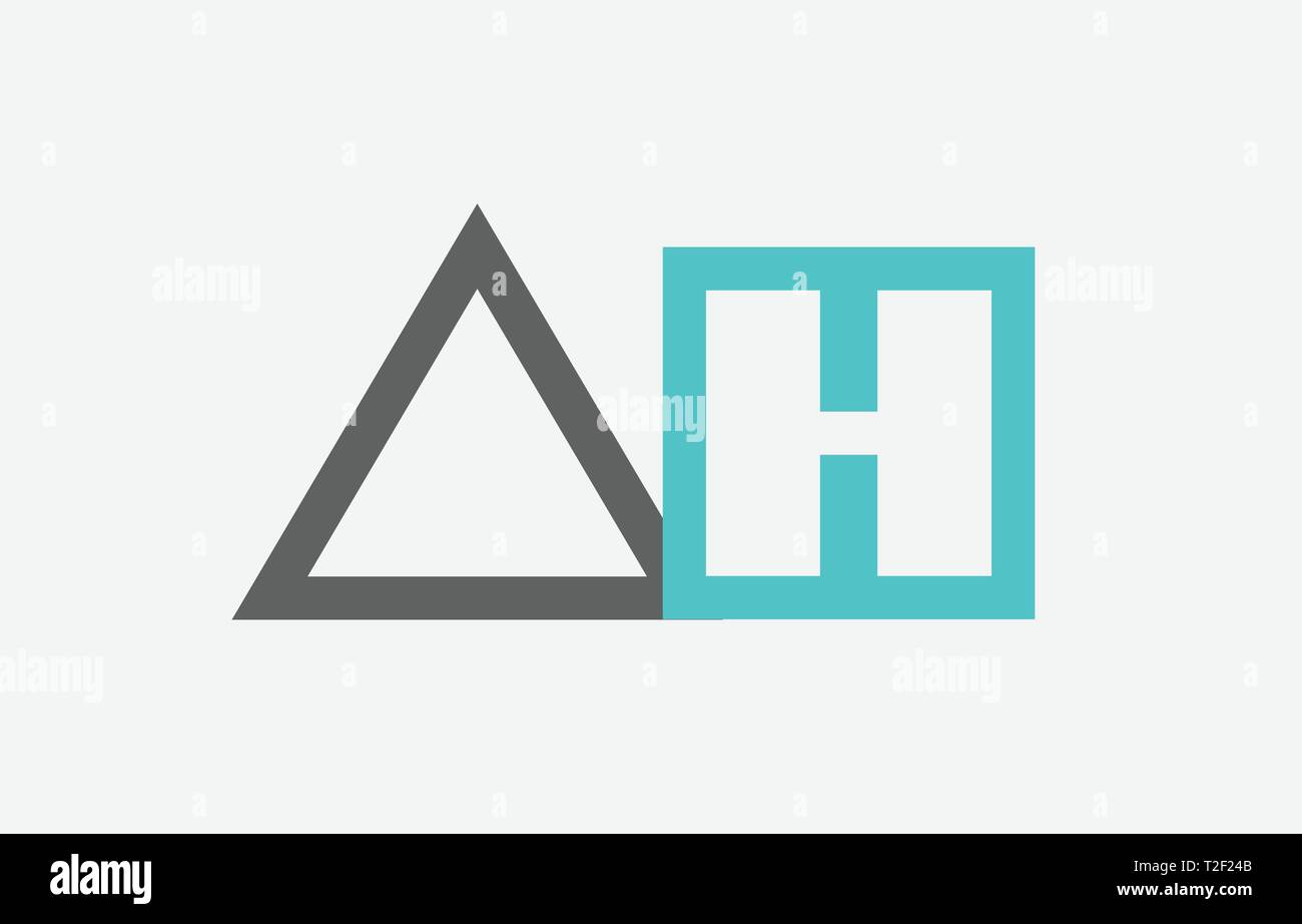 blue grey alphabet letter logo combination ah a h design suitable for a ...
