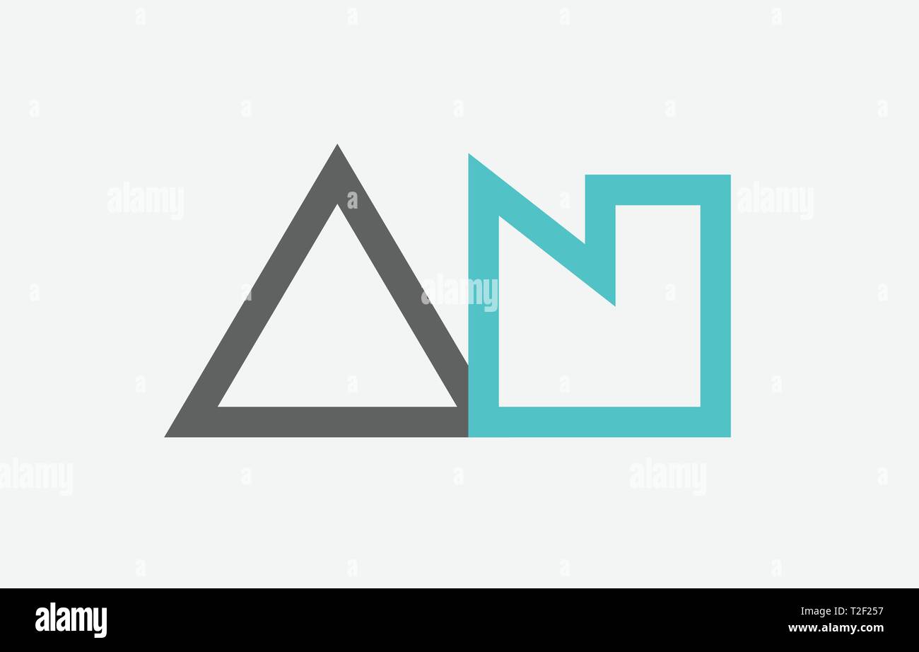 blue grey alphabet letter logo combination an a n design suitable for a ...