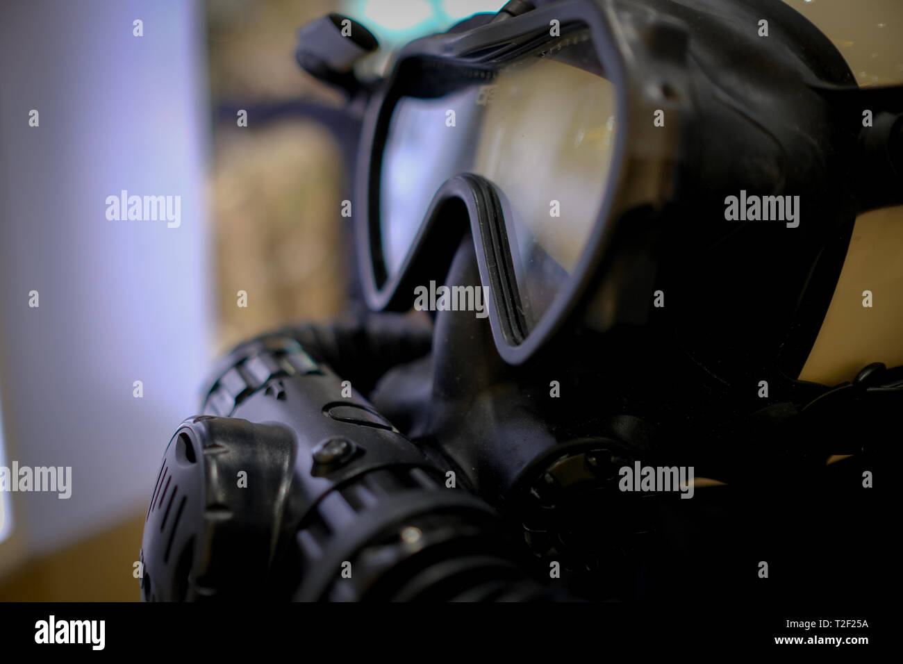 Close up of a Gas mask Stock Photo