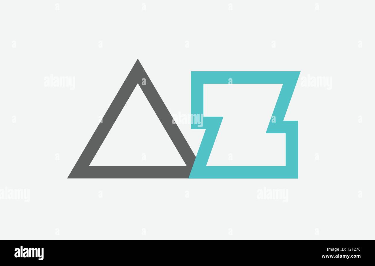 blue grey alphabet letter logo combination az a z design suitable for a ...