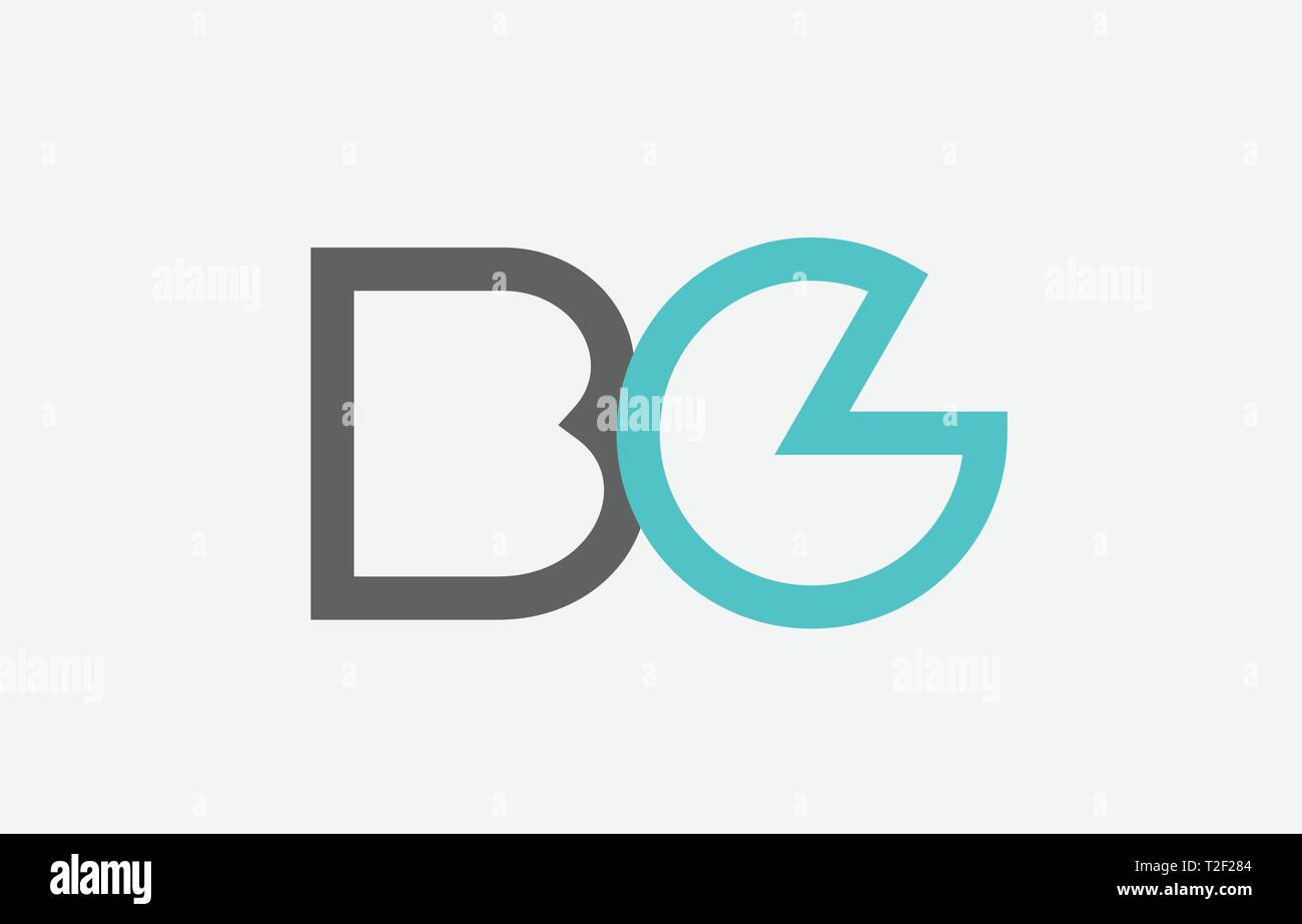 blue grey alphabet letter logo combination bg b g design suitable for a ...
