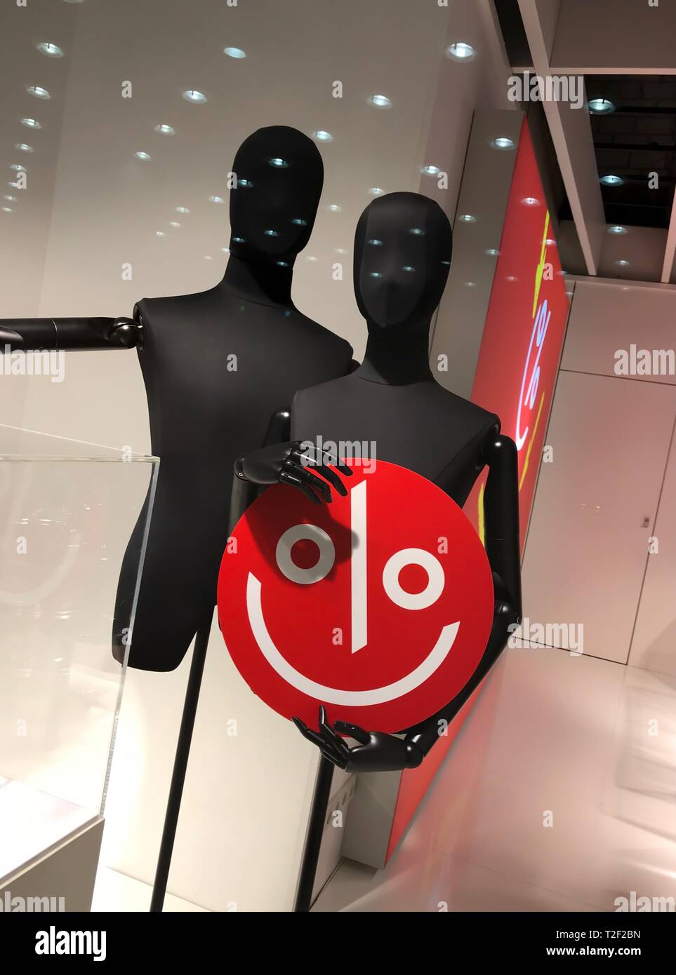 Mannequin Signs Mannequins with signs for discount, sale, retail, Germany Stock Photo ...