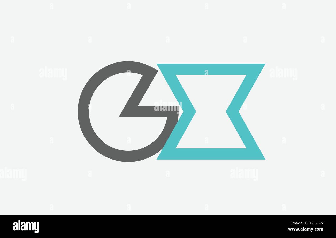 blue grey alphabet letter logo combination gx g x design suitable for a ...