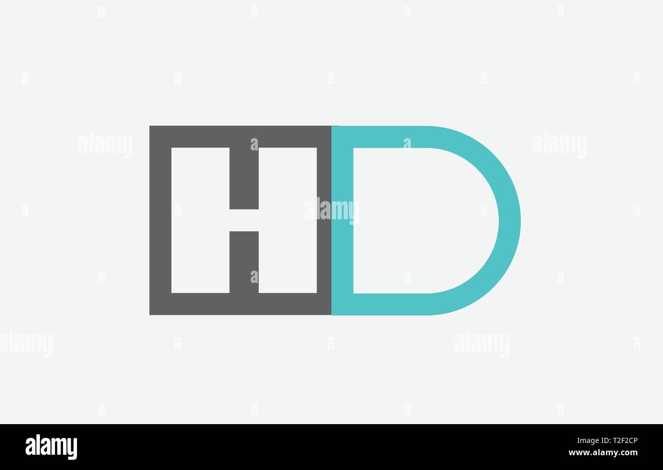 blue grey alphabet letter logo combination hd h d design suitable for a ...