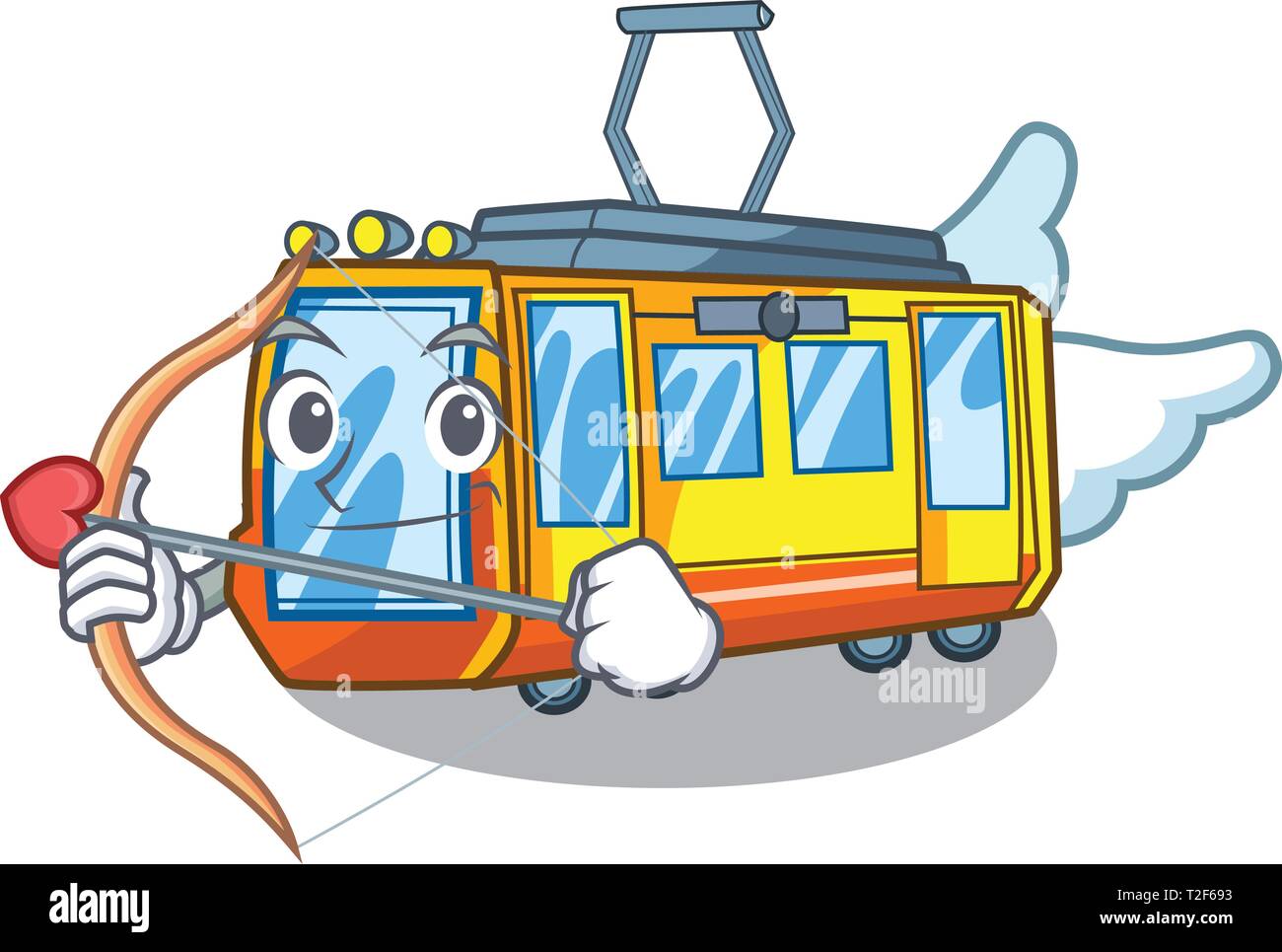 Cupid electric train in the character shape vector illustration Stock ...