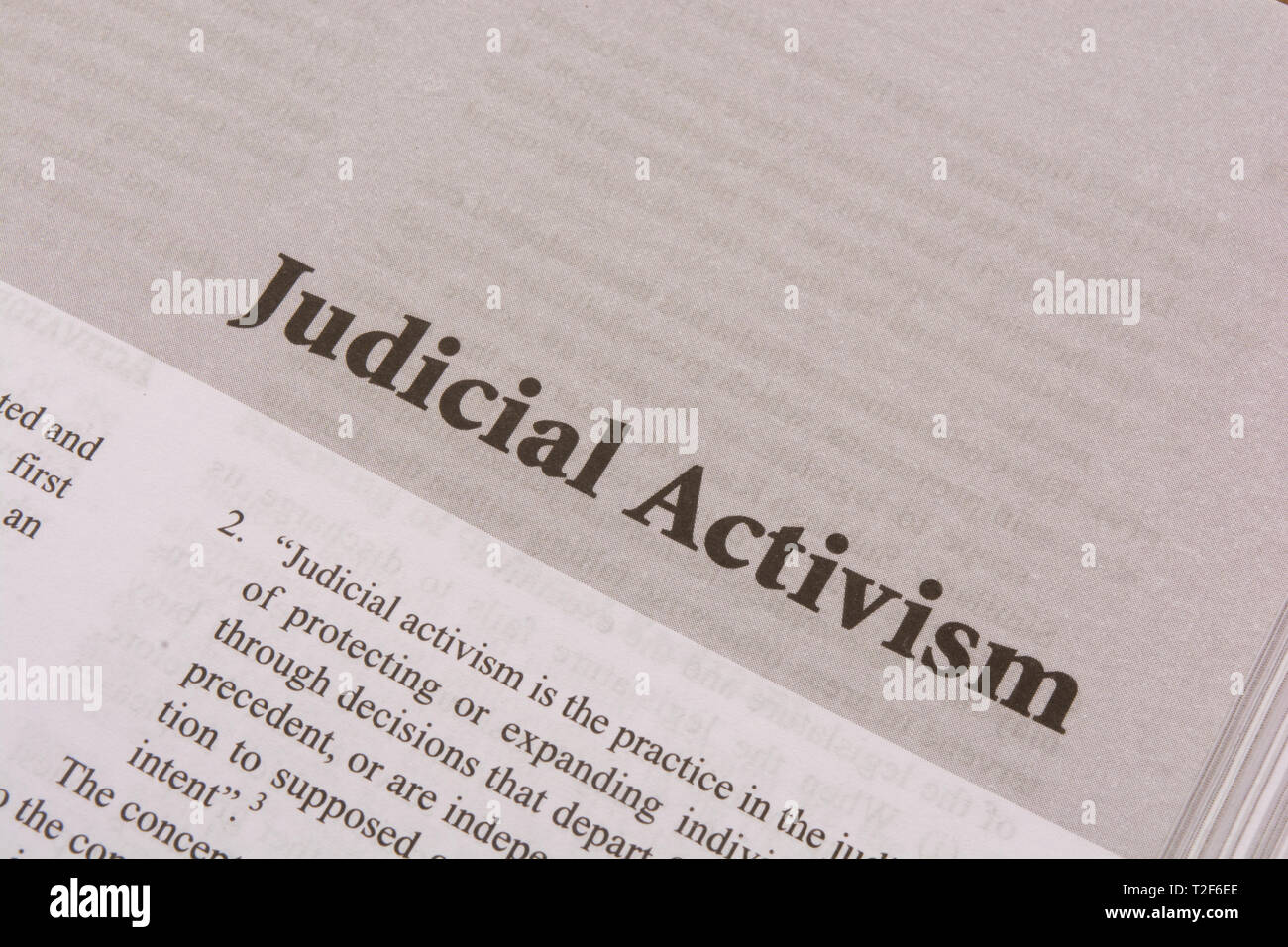 Judicial Activism print on a paper as a headline Stock Photo